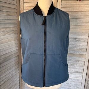 OLD NAVY Vintage Women’s Vest, Size Medium, light Navy Blue shell, gray lining